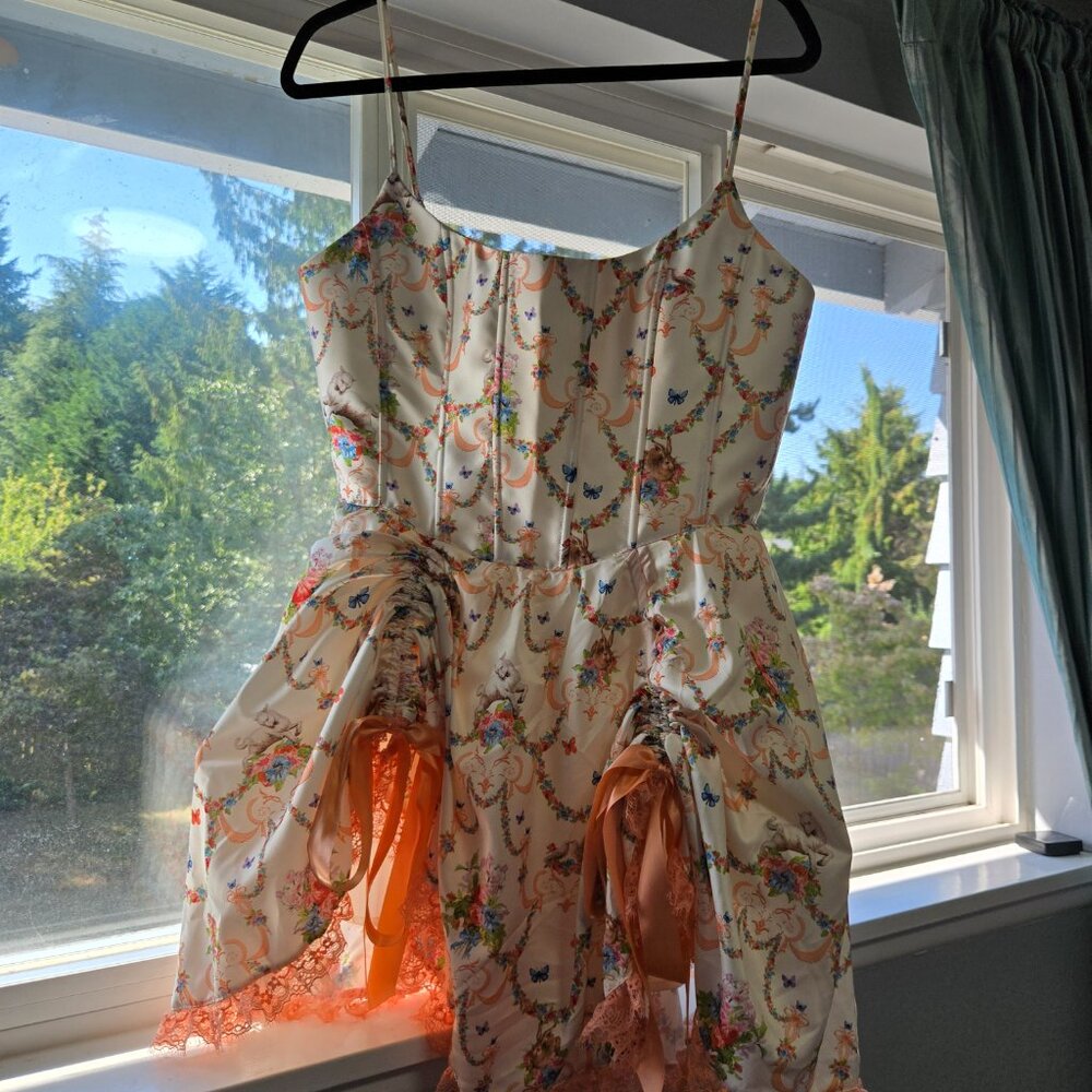 Sugar Thrillz Scandal Sheet Mini Dress Peach L